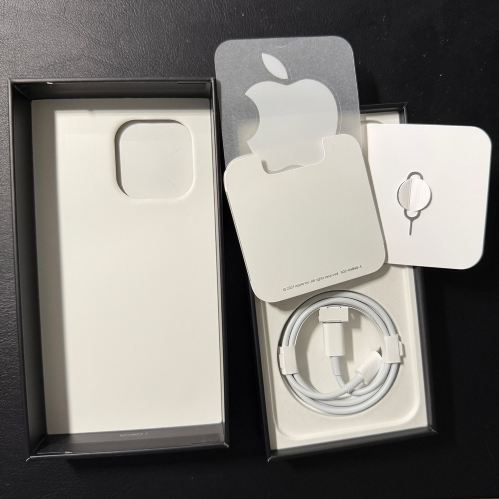 Original iPhone 13 Pro Packaging + Cable, SIM Tool, Stickers (No Device)
